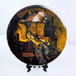 Vintage 1978 Christmas Dream Plate Norman Rockwell w/COA Santa Child Knowles 8